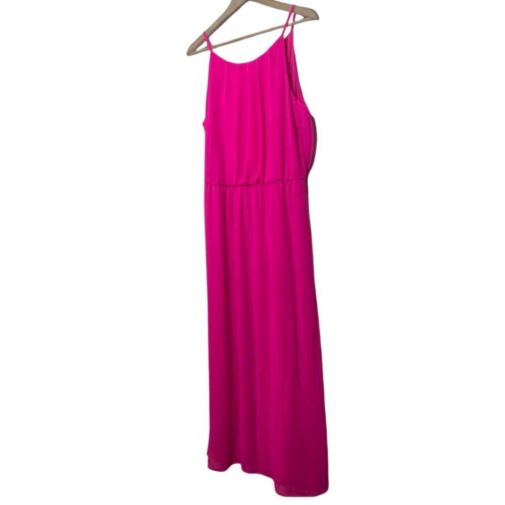 TACERA | NWOT Women's Fuchsia Lined Spaghetti Strap Maxi Dress | Size L - Picture 5 of 13